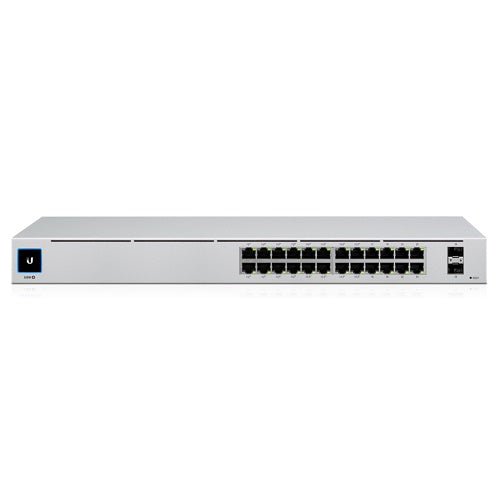 Ubiquiti UniFi 24 Port Managed Gigabit Switch, 16x PoE+ Ports, 8x Gigabit Ethernet Ports, 2xSFP - 95W - Touch Display - Fanless - GEN2 - Macfixit Australia
