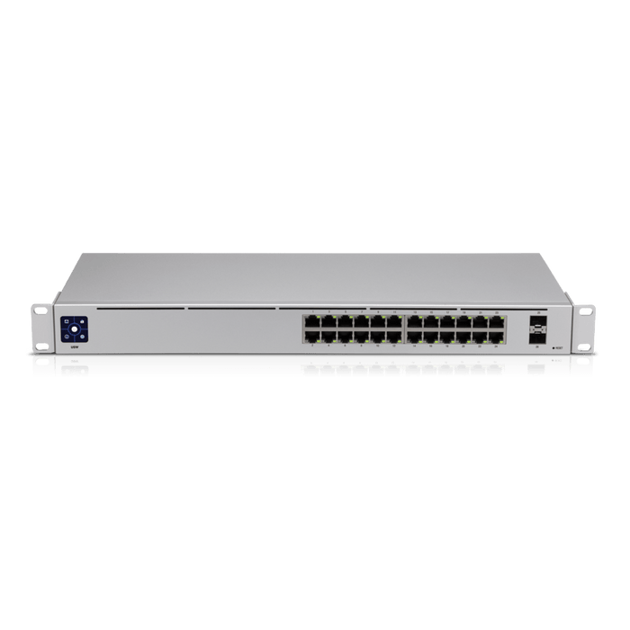 Ubiquiti UniFi 24 port Managed Gigabit Switch - 24x Gigabit Ethernet Ports, with 2xSFP - Touch Display - Fanless - GEN2 - Macfixit Australia
