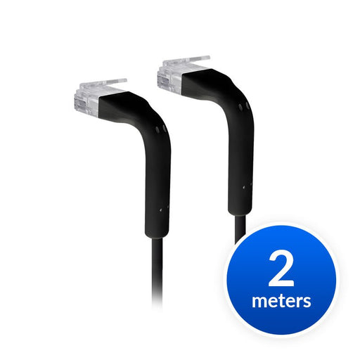 Ubiquiti UniFi Patch Cable Single Unit, 2m, Black, End Bendable to 90 Degree, RJ45 Ethernet Cable, Cat6, Ultra - Thin 3mm Diameter - Macfixit Australia