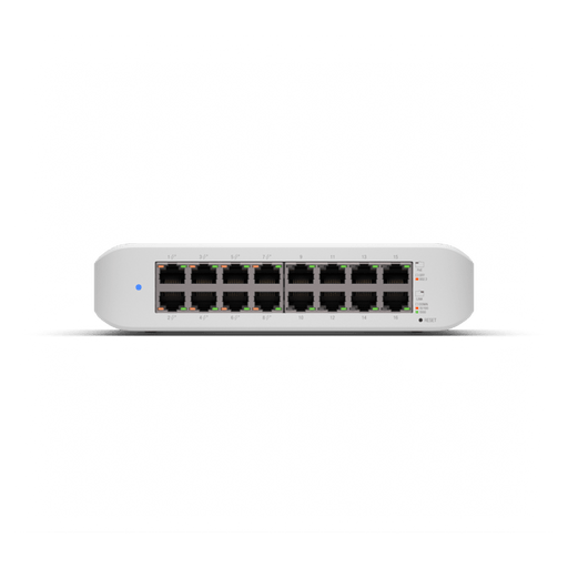 Ubiquiti UniFi Switch Lite 16 PoE, Layer 2, 16x GbE RJ45 Ports, 8x 802.3at PoE+ Ports, 45W PoE, Silent Operation, Wallmount Kit Include - Macfixit Australia