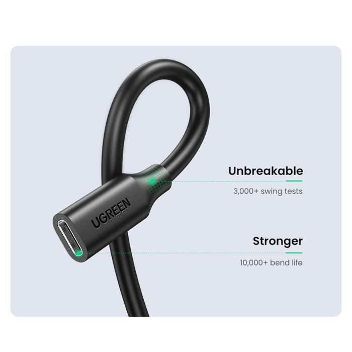 UGREEN USB - C to USB - C Extension Cable 1m - Black - Macfixit Australia