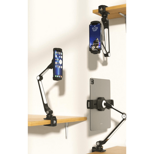 Universal Tablet Mount – Aluminum Long Arm 360° iPad Holder (Black) - Macfixit Australia