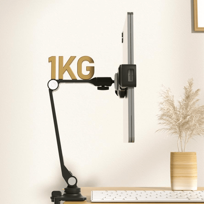Universal Tablet Mount – Aluminum Long Arm 360° iPad Holder (Black) - Macfixit Australia