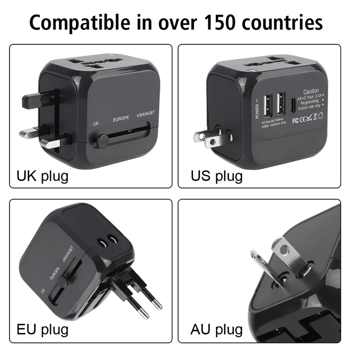 Universal Travel Adapter with Dual USB and USB - C port - Macfixit Australia