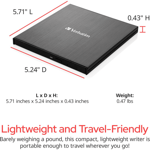 Verbatim Ultra HD 4K External Slimline Blu - ray Writer - Macfixit Australia