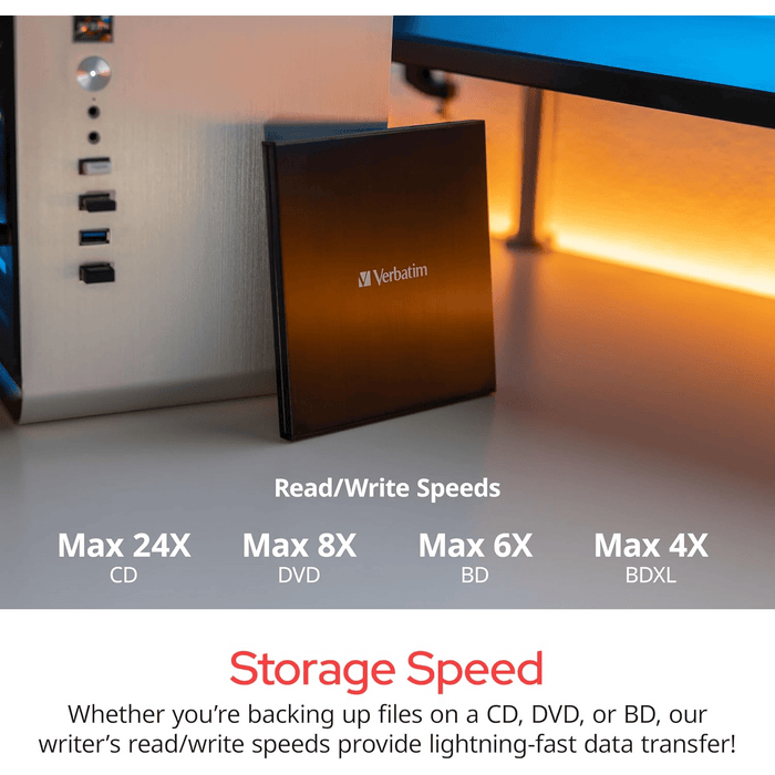 Verbatim Ultra HD 4K External Slimline Blu - ray Writer - Macfixit Australia
