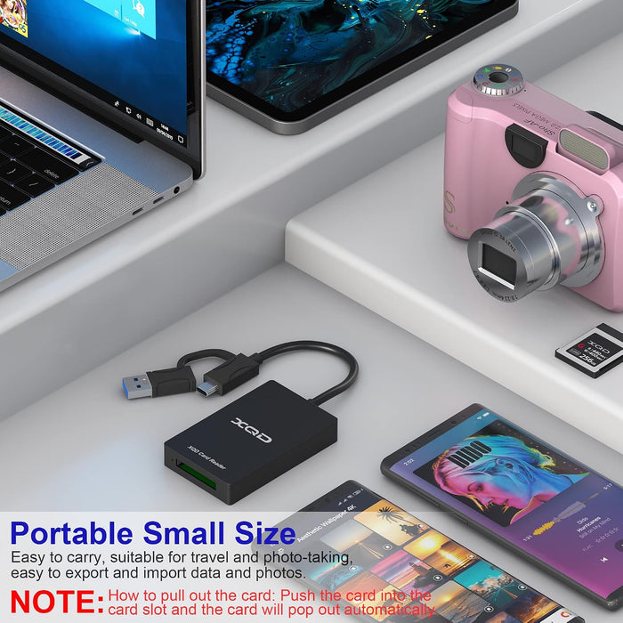 XQD Card Reader USB-C + USB-A (5Gbps, Sony G/M & Lexar Compatible) - Macfixit Australia