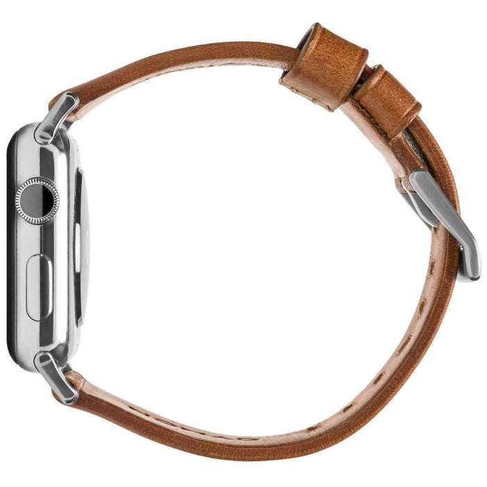 Nomad Horween Leather Strap for Apple Watch 42mm - Rustic Brown Silver hardware