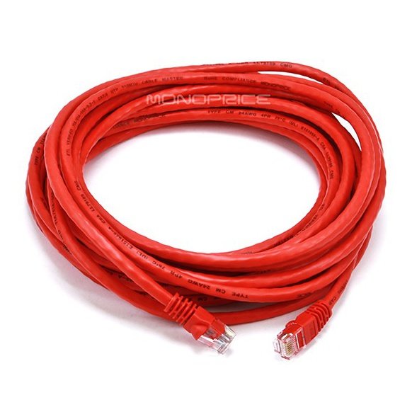 7.6m 24AWG Cat6 550MHz UTP Ethernet Bare Copper Network Cable - Red