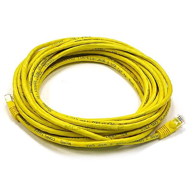 7.6m 24AWG Cat6 550MHz UTP Ethernet Bare Copper Network Cable - Yellow