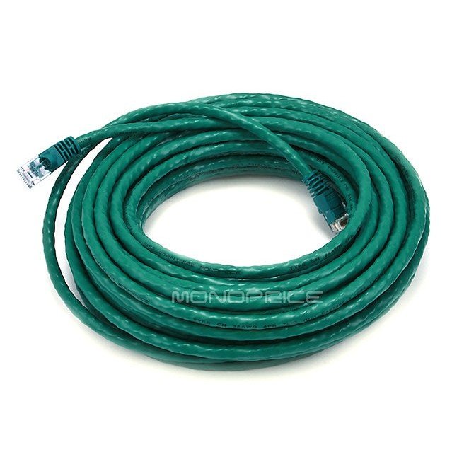 15m 24AWG Cat6 550MHz UTP Ethernet Bare Copper Network Cable - Green