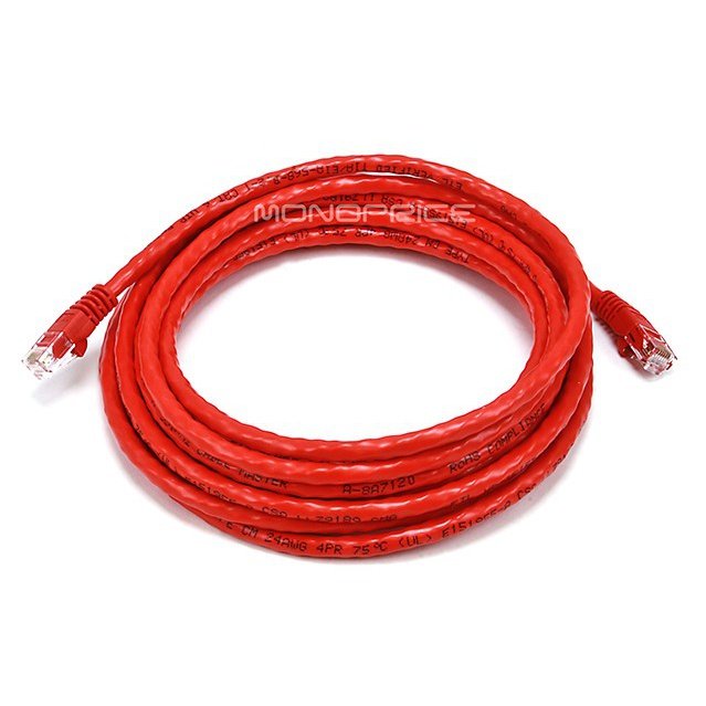 4.2m 24AWG Cat6 500MHz Crossover Ethernet Bare Copper Network Cable - Red