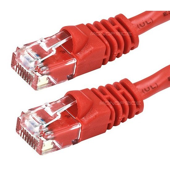 7.6m 24AWG Cat6 500MHz Crossover Ethernet Bare Copper Network Cable - Red