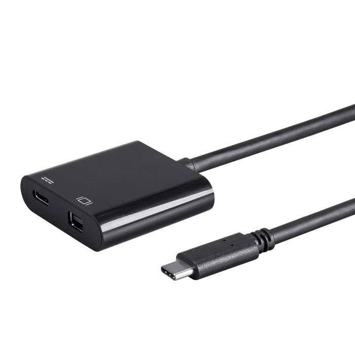 Monoprice Select Series to Mini DisplayPort & USB-C F Dual Port Adapter - Black