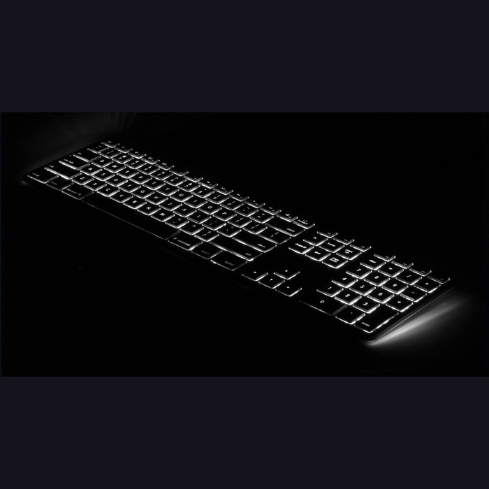 Matias Wired Aluminium Keyboard for Mac, RGB backlit keys - White-Silver