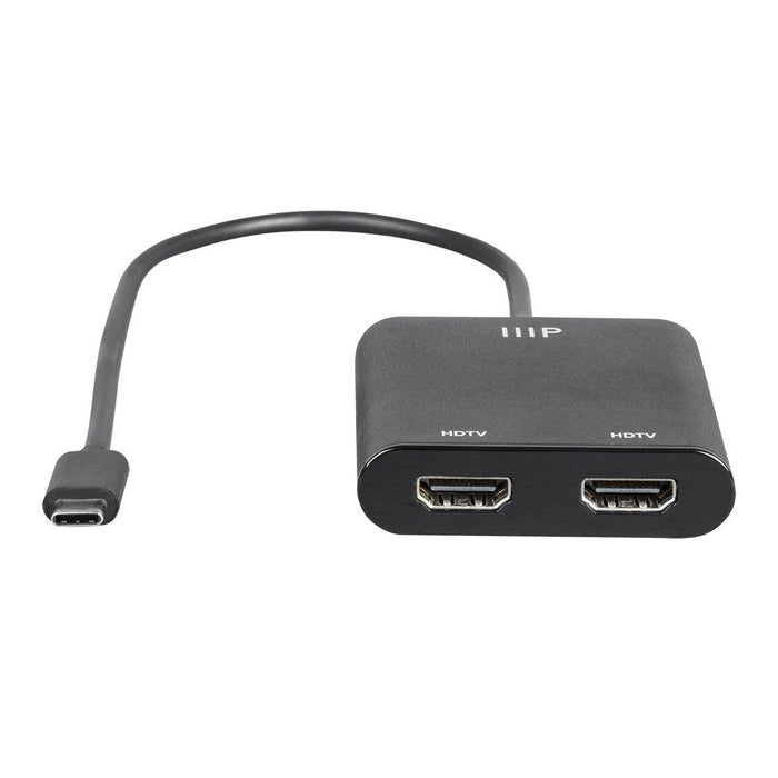 Monoprice USB-C to Dual HDMI MST Hub, 4K@30Hz - Black