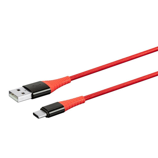 Monoprice AtlasFlex Series Durable USB 2.0 C to Type A Charge & Sync Kevlar-Reinforced Nylon-Braid Cable, 0.9 m - Red