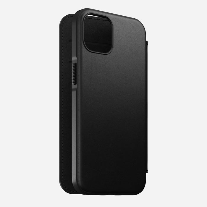 Nomad Modern Leather Folio Case For iPhone 13 - Black