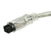 9 PIN/ 9PIN BETA FireWire 800 Cable - 1.8m CLEAR