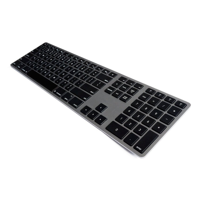 Matias Wireless Aluminium Keyboard, Mac-Win, Backlit - Space grey