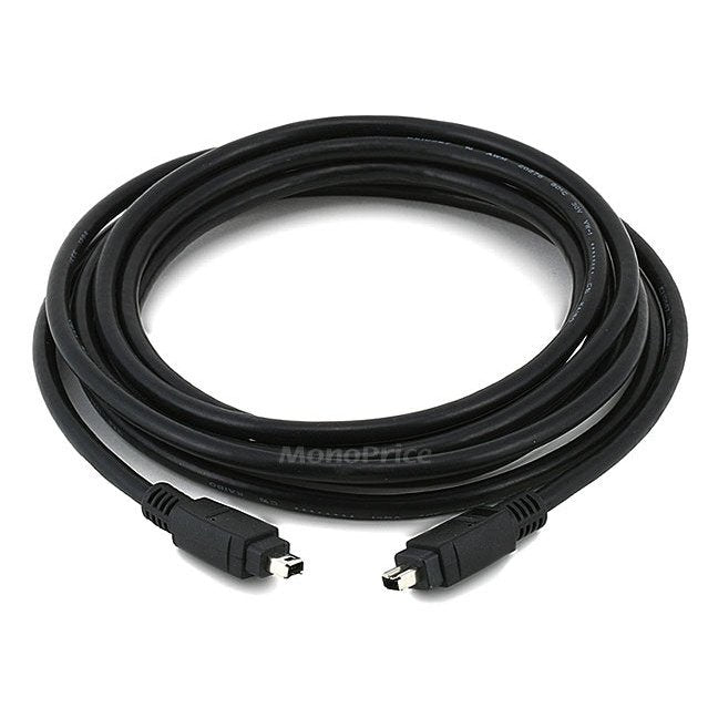 IEEE-1394 FireWire iLink DV Cable 4P-4P M/M - 3m BLACK