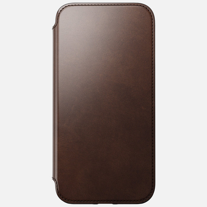 Nomad Modern Horween Leather Folio iPhone 14 Pro Max - Brown