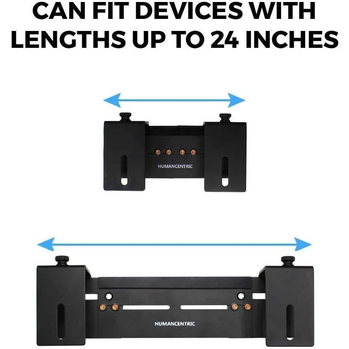 HumanCentric Adjustable Device Wall Mount | DVD Players, Cable Boxes, Receivers, Set Top Box and Other A-V Equipment - Black