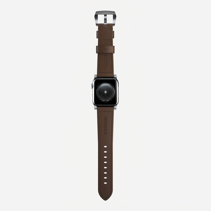 Nomad Traditional Strap for Apple Watch 42-44mm - Rustic Brown Silver Hardware