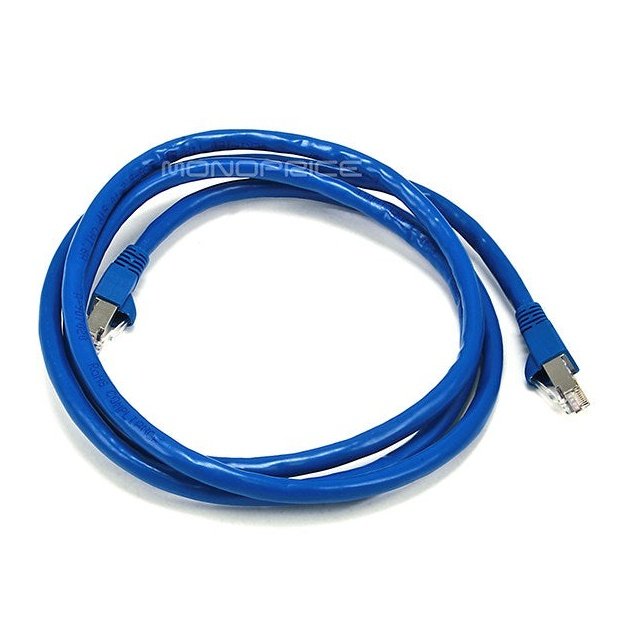 1.5m 24AWG Cat6A 500MHz STP Ethernet Bare Copper Network Cable - Blue