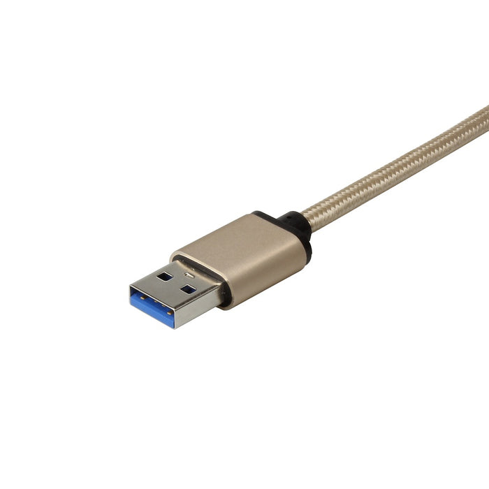 AllSmartLife 3.1 Type-C to USB 3.0 A Male Nylon weave Cable 1m - Gold