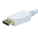 3m 28AWG DisplayPort to VGA Cable - White