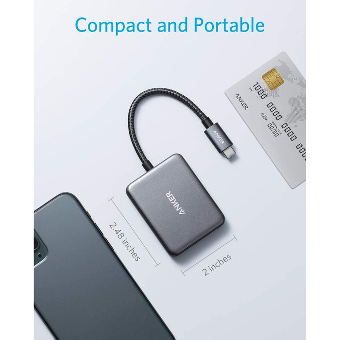 Anker USB C to Dual HDMI Adapter, Compatible with Thunderbolt 3 Ports - Space Grey