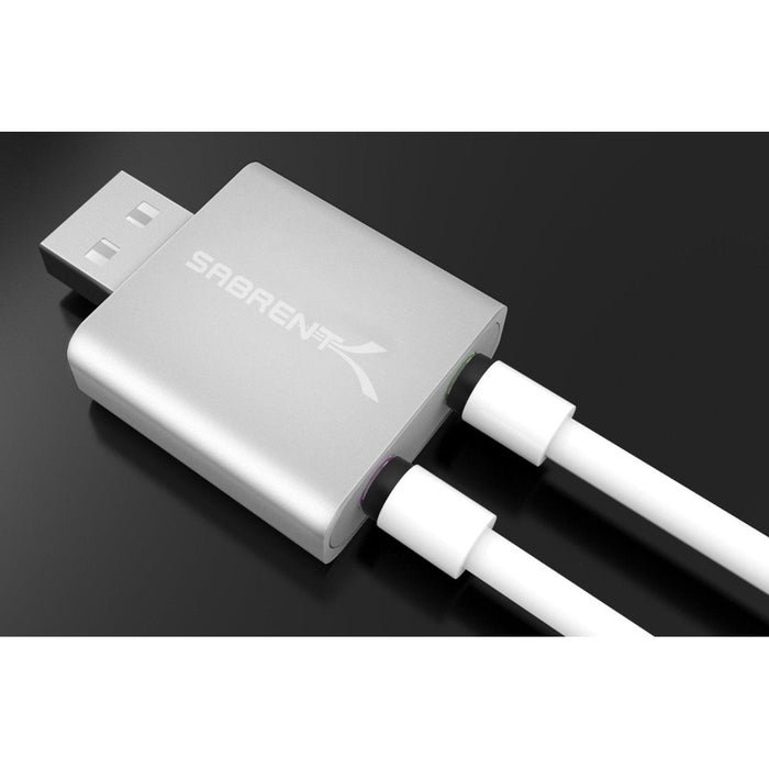 Sabrent Aluminum USB External Stereo Sound Adapter Recorder for Windows Mac Plug and Play - Replaces Griffin iMic