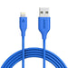 Anker PowerLine Apple MFi Certified Lightning Cable Charger Cord, - 1.8m Blue