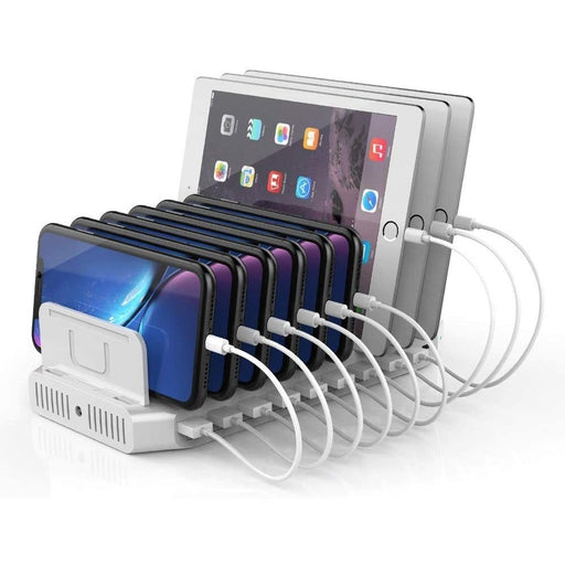 Unitek USB C Station, 120W 10 Port Charging Organizer for Multiple Devices - White