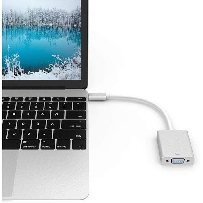USB-C Thunderbolt 3 to VGA Adapter, Converter Compatible with Pro, New MacBook, MacBook Air 2018, Dell XPS 13-15, Surface Book 2 and More - Silver