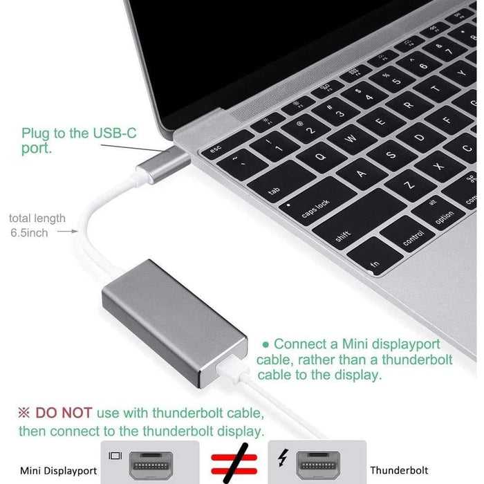 USB-C to Mini DisplayPort 4K Adapter Cable - Aluminium Case