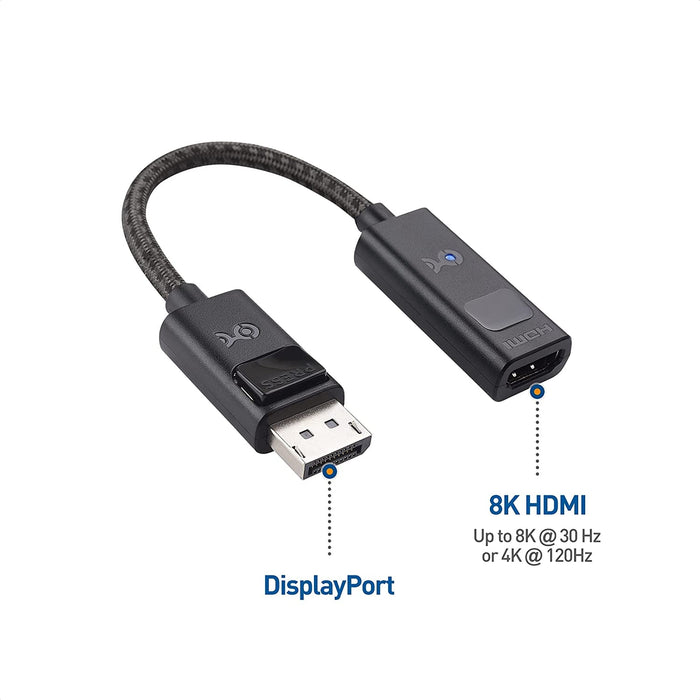 Cable Matters 8K DisplayPort 1.4 to HDMI Adapter with 4K 120Hz or 8K, Support for RTX 3080-3090, RX 6800-6900 and More