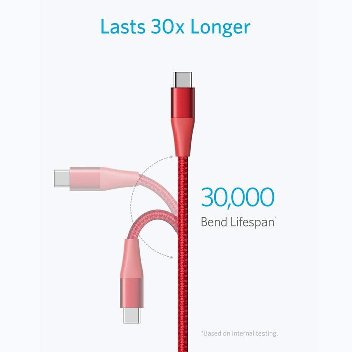 Anker PowerLine+ II 1.8m USB-C to USB-A 2.0 - Red