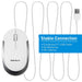 Macally Silent USB Mouse Wired Apple Mac or Windows PC Laptop-Desktop Computer, Small for Easy Travel - White, Aluminium Colour
