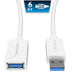 Sabrent 22AWG USB 3.0 Extension Cable A-Male to A-Female, 1.8M - White