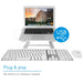 Macally Slim Aluminium Keyboard with 2 USB ports for Mac - Silver