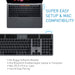 Macally Solar Powered Rechargeable Slim Bluetooth Keyboard for Mac - Space Gray