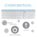 Macally Bluetooth Wireless Keyboard, Slim Full-Size Metal Frame & Extended Numeric Keypad - Silver