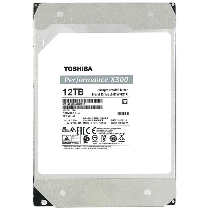 Toshiba X300 12TB Performance & Gaming 3.5-Inch Internal Hard Drive - CMR SATA 6 GB-s 7200 RPM 256 MB Cache