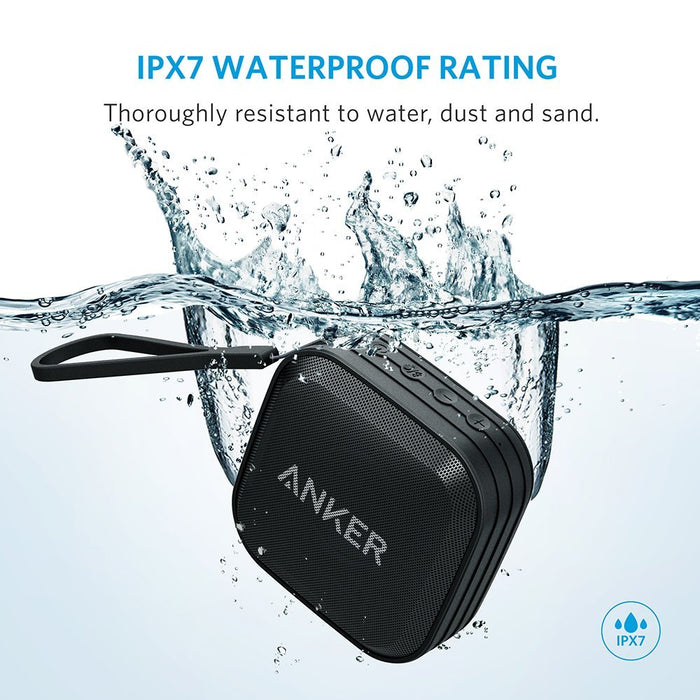 Anker SoundCore Sport IPX7 Waterproof-Dustproof Rating, 10-Hour Playtime Outdoor Portable Bluetooth Speaker with Enhanced Bass and Built-In Microphone