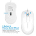 Macally 3-Button Optical USB Wired Computer Mouse 5-Foot Cord, Compatible with PCs, Apple Macs, Desktops, Laptops - White