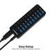 Sabrent 10-Port USB 3.0 Hub with Individual Power Switches and LEDs includes 60W 12V-5A power adapter - Black
