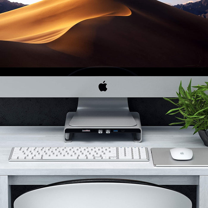 Satechi Aluminium Monitor Stand Hub for iMac - Silver