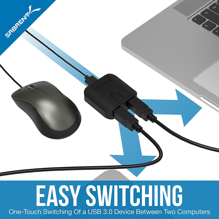 Sabrent USB 3.0 Sharing Switch for Multiple Computers and Peripherals LED Device Indicators